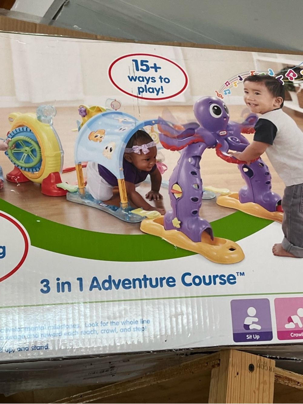 3-in-1 Adventure Course Kids Playset - Purple/Yellow/Blue